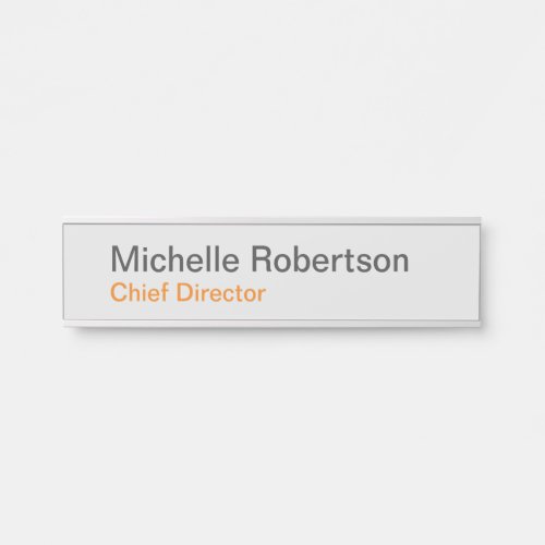 Modern Plain Minimalist Add Own Name Door Sign