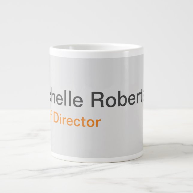 Modern Plain Minimalist Add Own Name Giant Coffee Mug (Front)