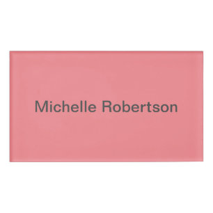 Modern Plain Minimalist Add Own Name Name Tag