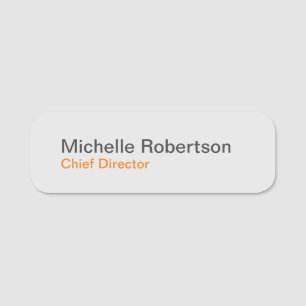 Modern Plain Minimalist Add Own Name Name Tag