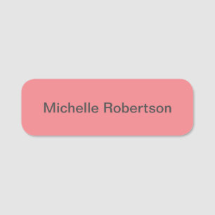 Modern Plain Minimalist Add Own Name Name Tag