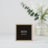 Modern Plain Minimalist Professional Black Square Business Card (Standing Front)
