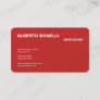 Modern Plain Minimalist Red White Professional Business Card