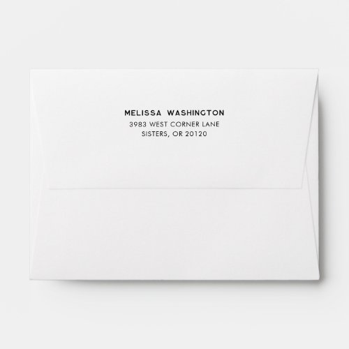 Modern Plain Minimalist Return Address Envelope