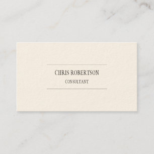Modern Plain Minimalist Signature Cream Business Card