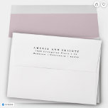 Modern Plain Pale Lavender Return Address 5x7 Envelope<br><div class="desc">Simple basic 5x7 envelope with return address in a serif font. This 3-line layout is centered on the he back flap with capitalized first names and proper case for the address. Standard sizes and colors available.</div>