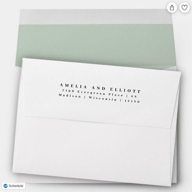 Modern Plain Pastel Green Return Address 5x7  Envelope (Creator Uploaded)