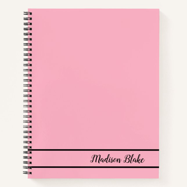 Modern Plain Pastel Pink  Notebook (Front)