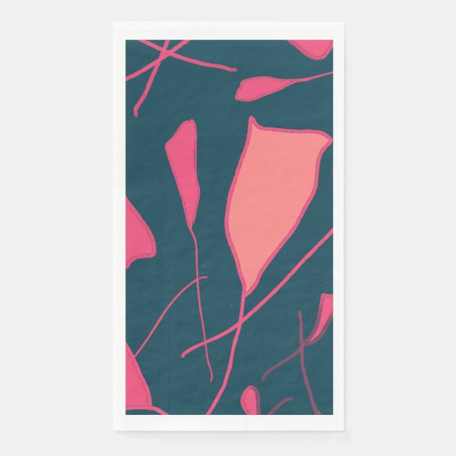 Modern plain pink    paper guest towels (Front)