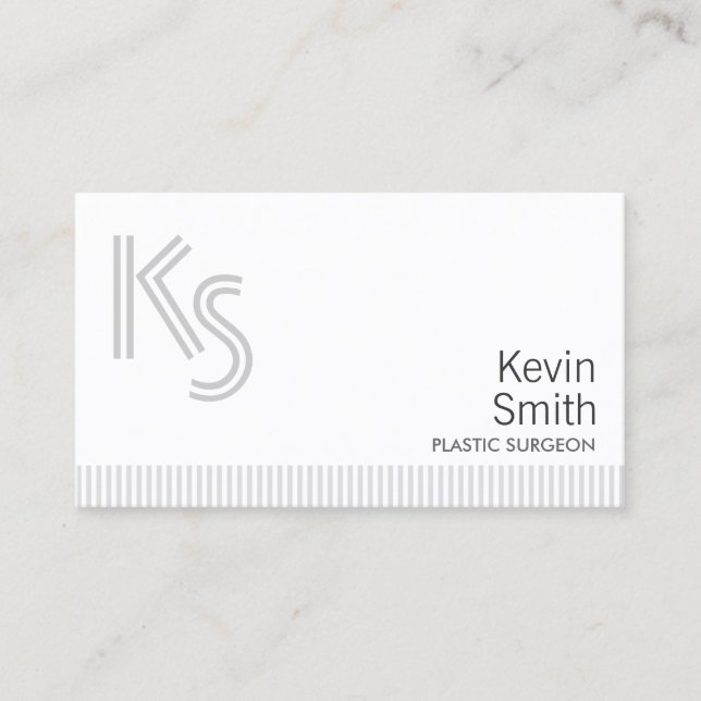 Modern Plain Plastic Surgeon Business Card (Front)