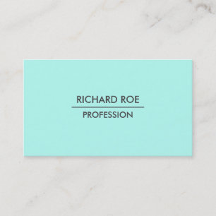 Modern Plain Professional Cyan Business Cards