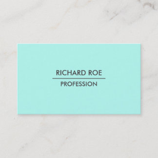 Modern Plain Professional Cyan Business Cards