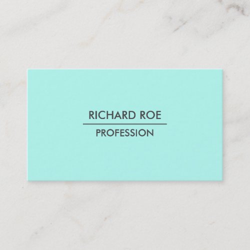 Modern Plain Professional Cyan Business Cards