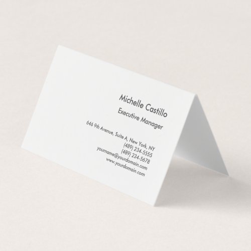 Modern Plain Professional Minimalist Folded Business Card