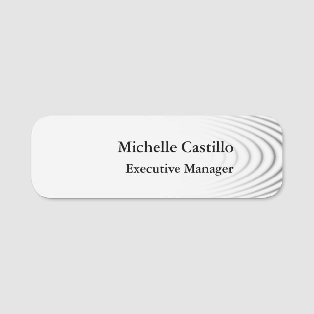 Modern Plain Professional Minimalist Name Tag (Front)
