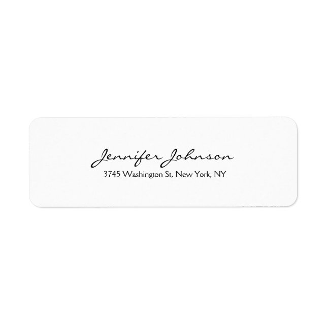 Modern Plain Professional Trendy Black & White Label (Front)