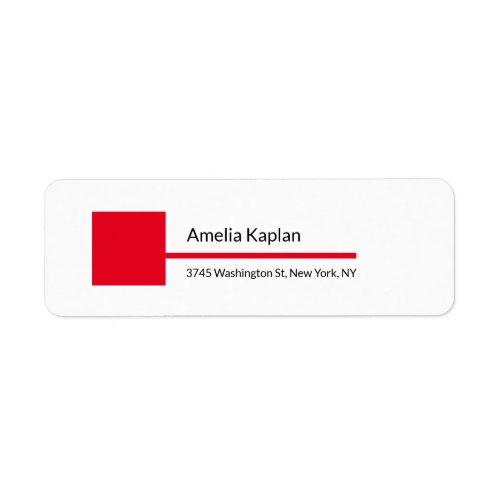 Modern Plain Red White Minimalist Professional Label
