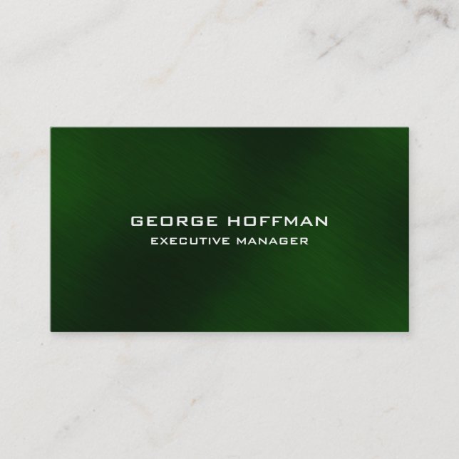 Modern Plain Simple Artistic Green Professional Business Card (Front)