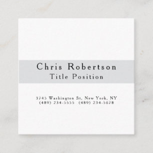 Modern Plain Simple Black Grey White Minimalist Enclosure Card