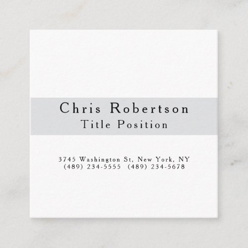 Modern Plain Simple Black Grey White Minimalist Enclosure Card