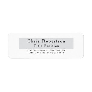 Modern Plain Simple Black Grey White Minimalist Label