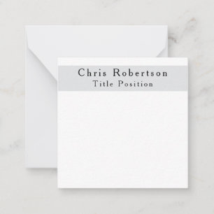 Modern Plain Simple Black Grey White Minimalist Note Card