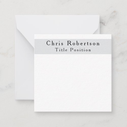 Modern Plain Simple Black Grey White Minimalist Note Card