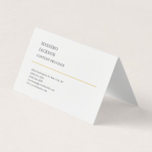 Modern Plain Simple Black White Minimalist  Business Card