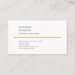 Modern Plain Simple Black White Minimalist  Business Card