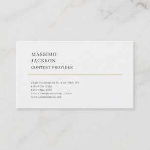 Modern Plain Simple Black White Minimalist Business Card