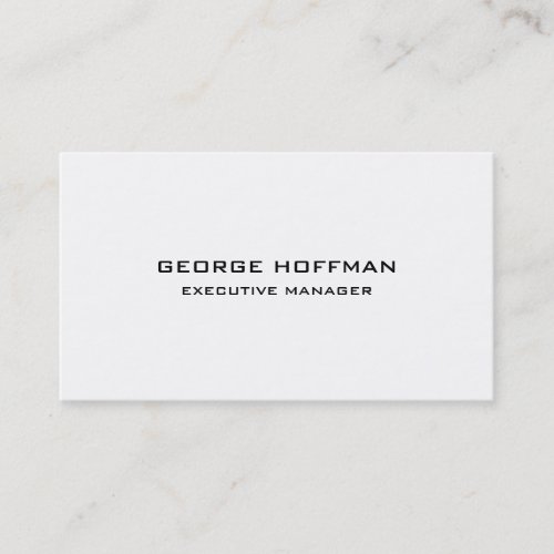 Modern Plain Simple Black White Professional Business Card