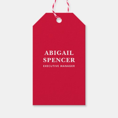 Modern Plain Simple Cherry Red Professional Gift Tags