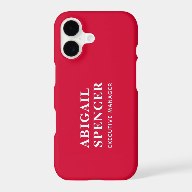 Modern Plain Simple Cherry Red Professional Iphone Case (Back)