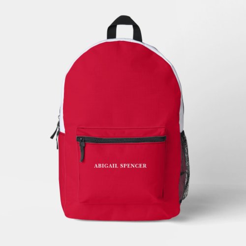 Modern Plain Simple Cherry Red Professional Printed Backpack