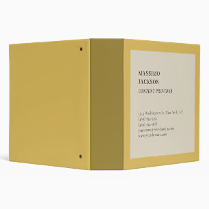 Modern Plain Simple Gold & Grey Color Minimalist  3 Ring Binder