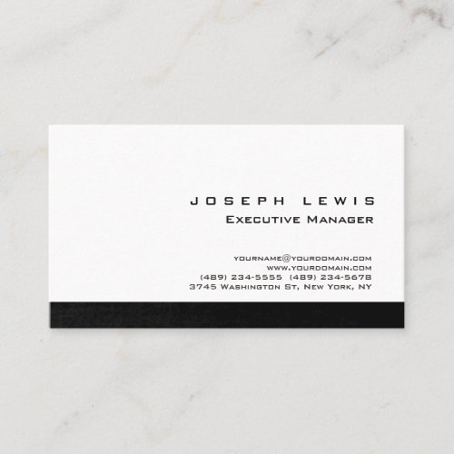 Modern Plain Simple Grey Stripe White Professional Business Card