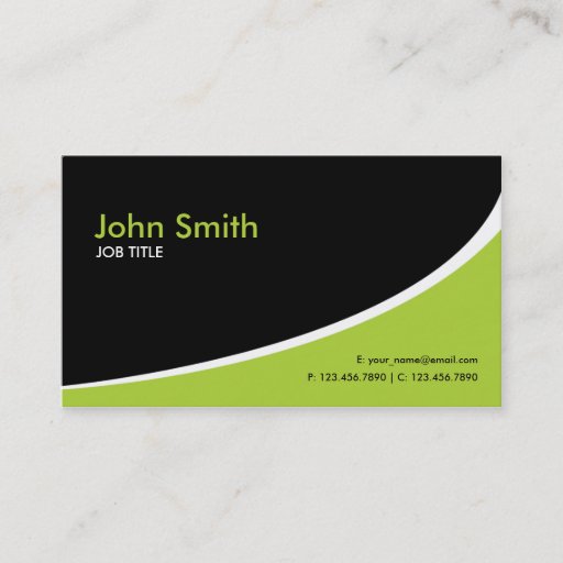 Customizable Modern Plain Simple Hi Tech Green Business Card