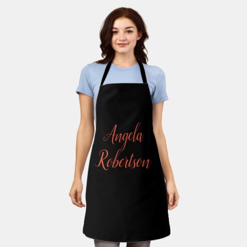 Modern plain simple minimalist add name apron