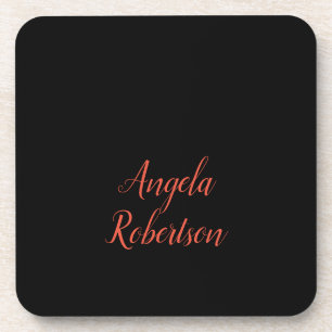 Modern plain simple minimalist add name beverage coaster