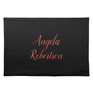 Modern plain simple minimalist add name cloth placemat