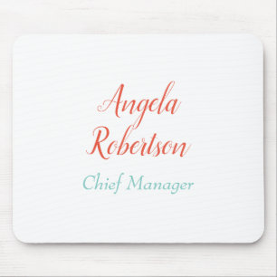 Modern plain simple minimalist add name mouse pad