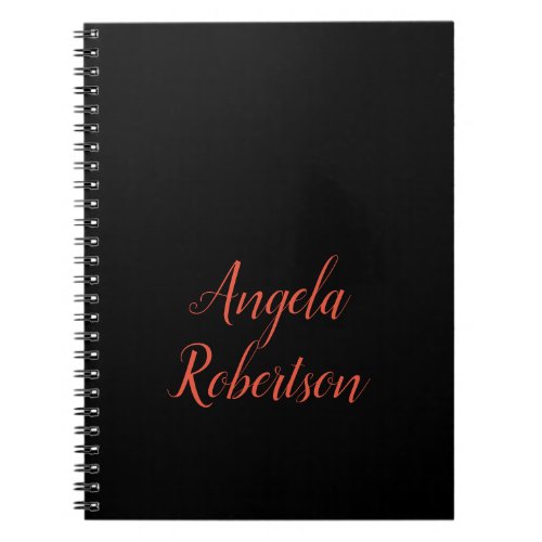 Modern plain simple minimalist add name notebook