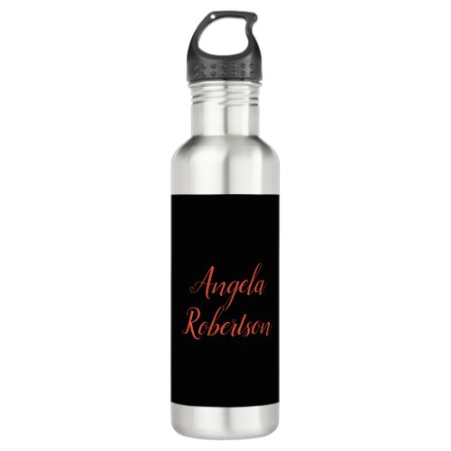 Modern plain simple minimalist add name stainless steel water bottle