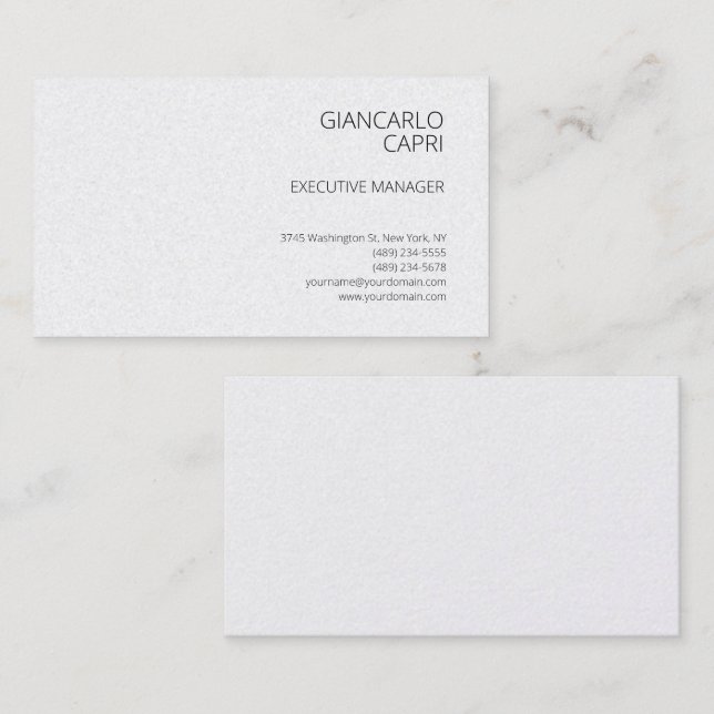 Modern Plain Simple Minimalist Business Card (Front/Back)