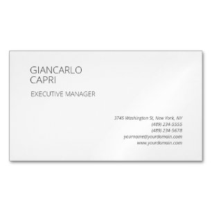Modern Plain Simple Minimalist Business Card Magnet