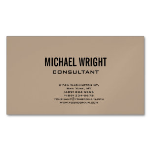 Modern Plain Simple Minimalist Business Card Magnet