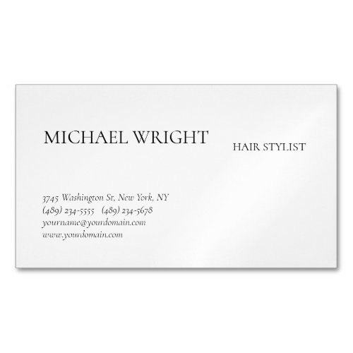 Modern Plain Simple Minimalist Business Card Magnet