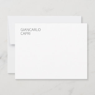 Modern Plain Simple Minimalist Elegant Capital Note Card