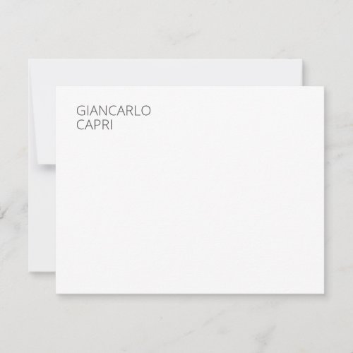 Modern Plain Simple Minimalist Elegant Capital Note Card