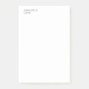Modern Plain Simple Minimalist Elegant Capital Post-it Notes
